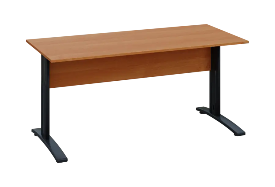 EPK 27 - 16 stůl kancelářský, kovová podnož černá, deska 25 mm, široký 1600 mm, olše jantar